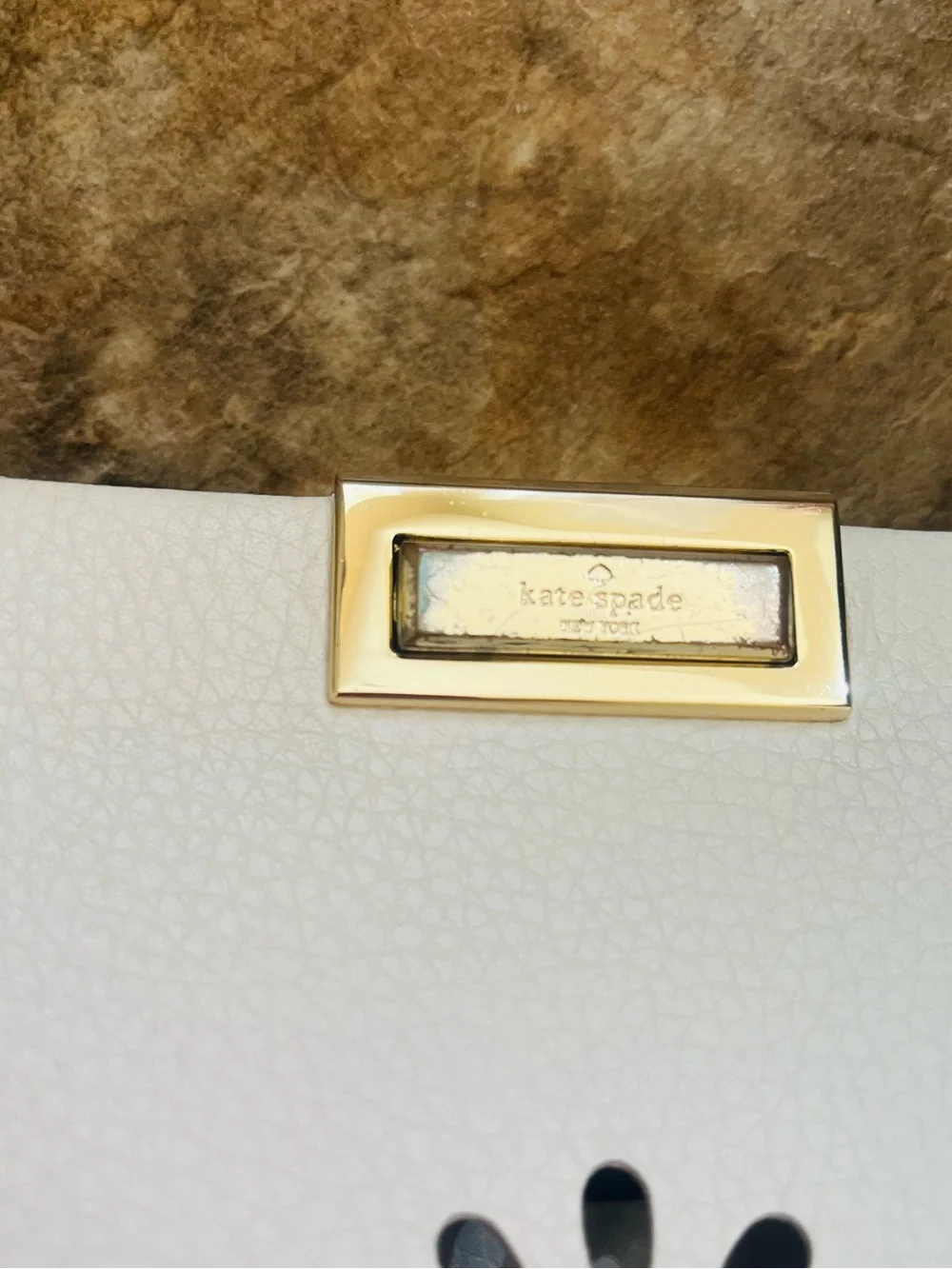 Kate Spade White Leather Faye Drive Etta Daisy Cutout Satchel Tote Bag EUC